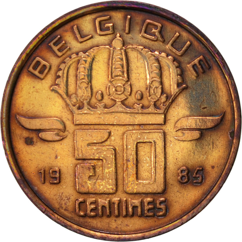 Coin, Belgium, Baudouin I, 50 Centimes, 1985, EF(40-45), Bronze, KM:148.1