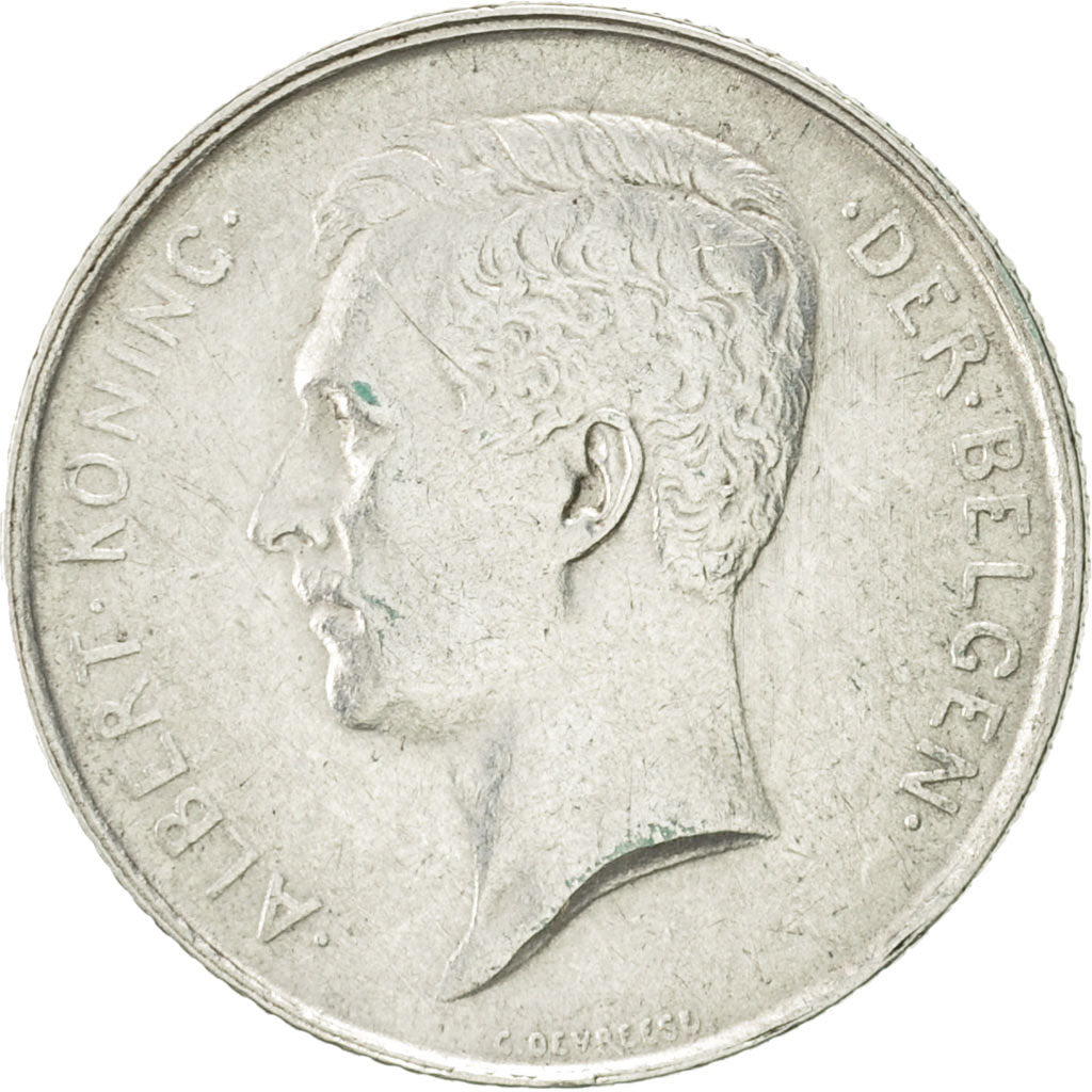 Bélgica, Franc, 1913, MBC+, Plata, KM:73.1