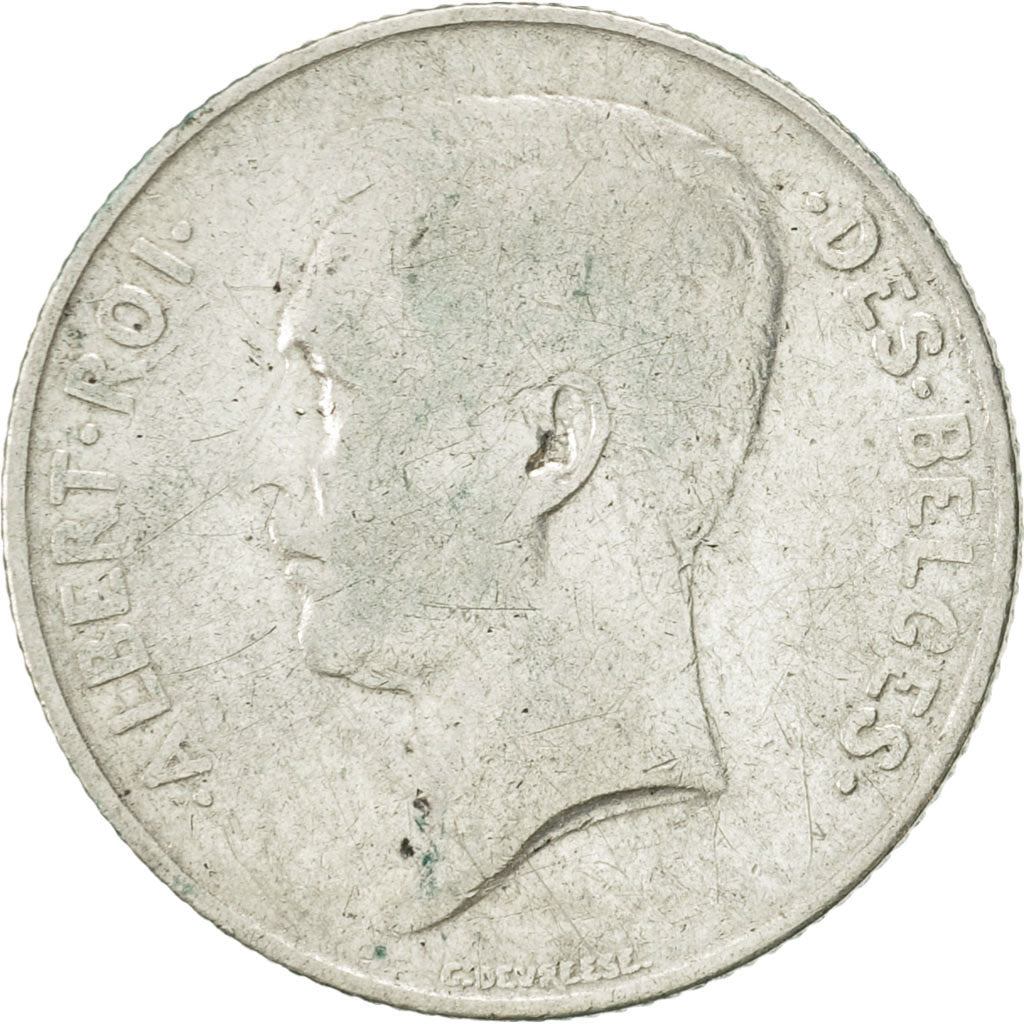Bélgica, Franc, 1914, MBC, Plata, KM:72