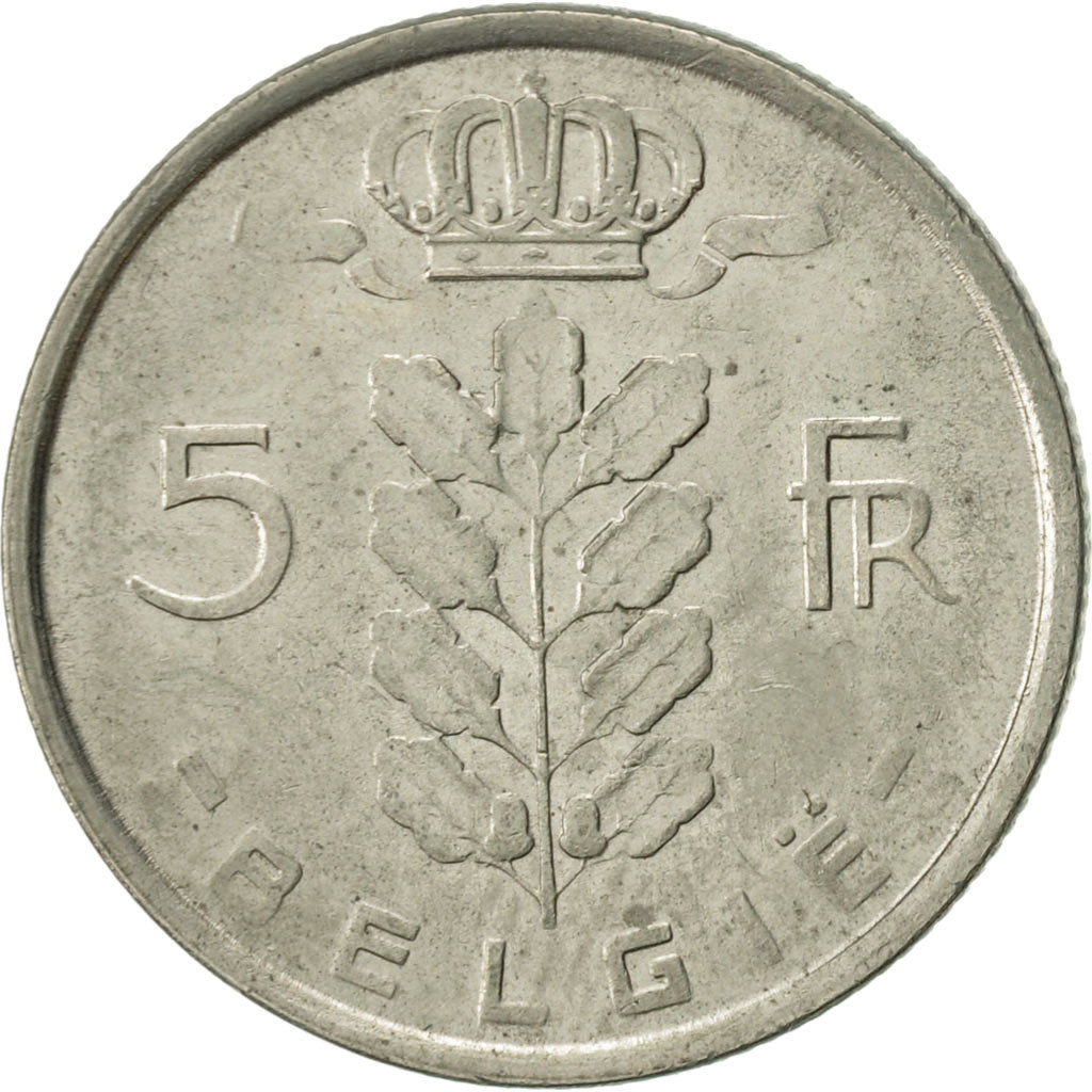 Moneta, Belgio, 5 Francs, 5 Frank, 1977, BB, Rame-nichel, KM:135.1