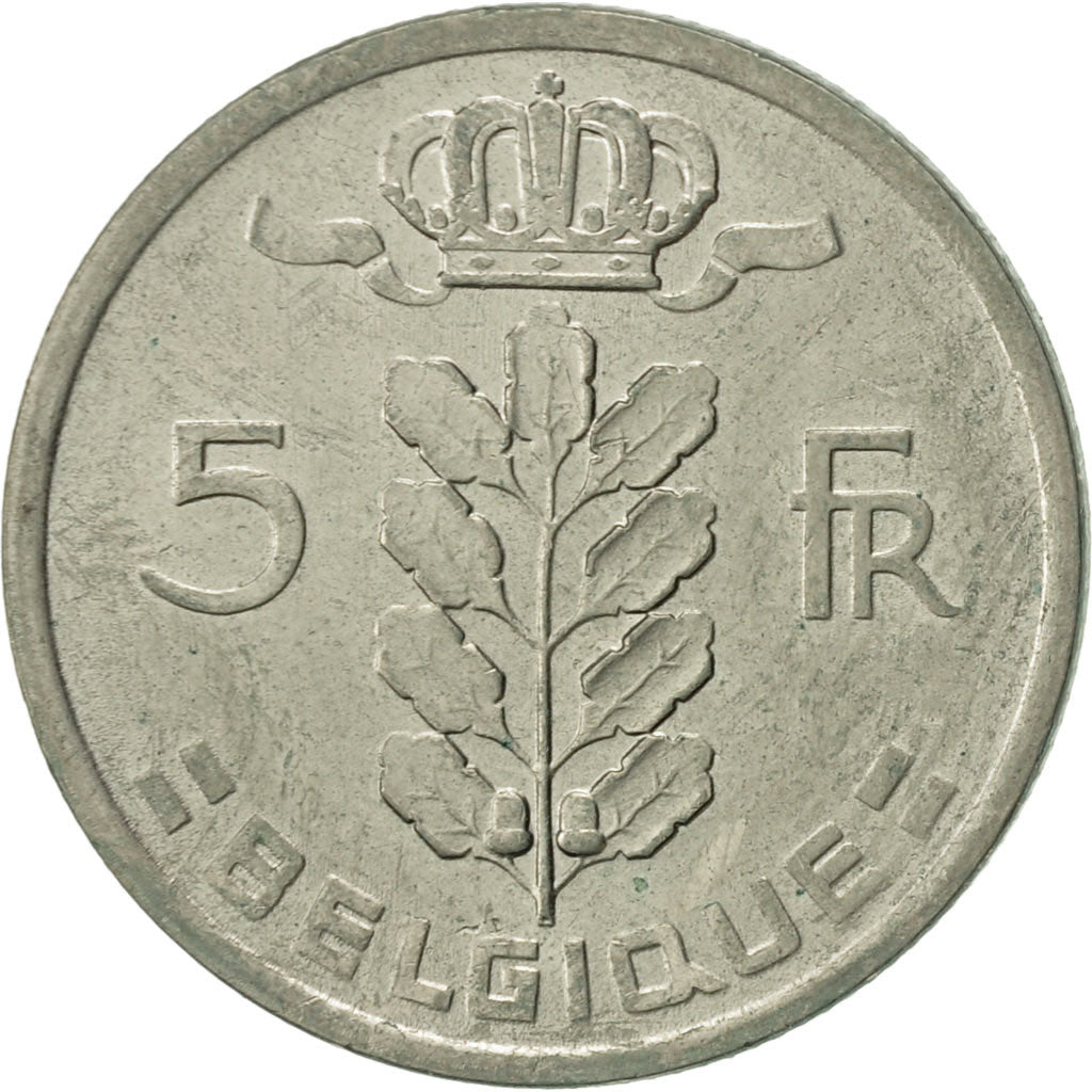 Belgium, 5 Francs, 5 Frank, 1981, AU(50-53), Copper-nickel, KM:134.1