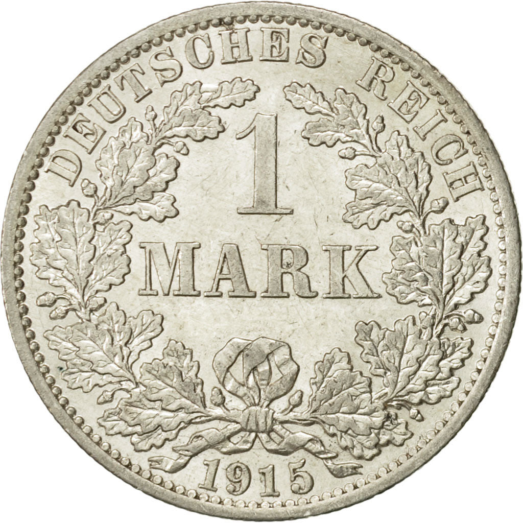 Coin, GERMANY - EMPIRE, Wilhelm II, Mark, 1915, Berlin, AU(55-58), Silver, KM:14