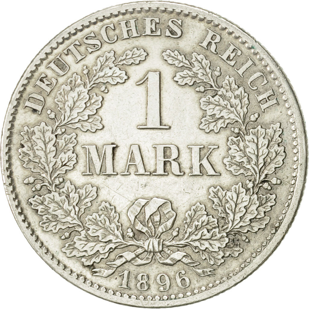 GERMANY - EMPIRE, Wilhelm II, Mark, 1896, Munich, AU(50-53), Silver, KM:14