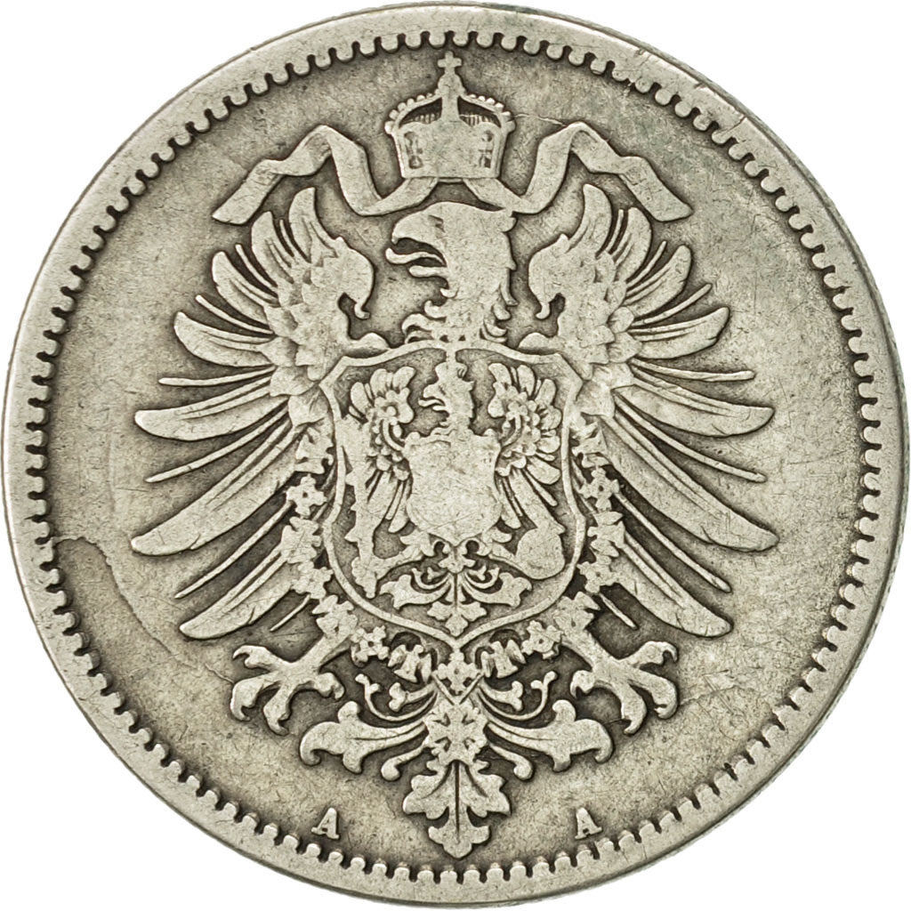 GERMANY - EMPIRE, Wilhelm I, Mark, 1875, Berlin, EF(40-45), Silver, KM:7