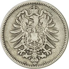 GERMANY - EMPIRE, Wilhelm I, Mark, 1875, Berlin, EF(40-45), Silver, KM:7