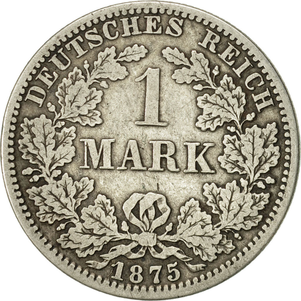 GERMANY - EMPIRE, Wilhelm I, Mark, 1875, Berlin, EF(40-45), Silver, KM:7