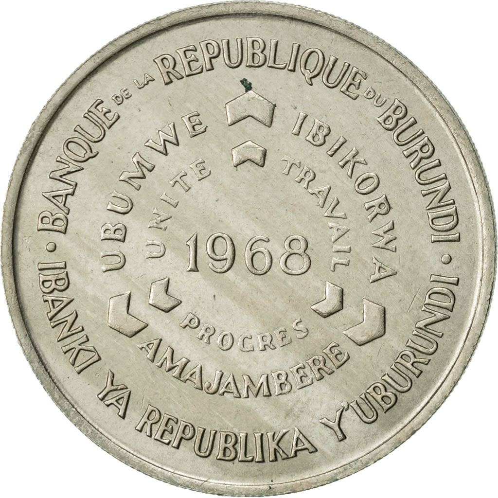 Moneta, Burundi, 10 Francs, 1968, SPL-, Rame-nichel, KM:17
