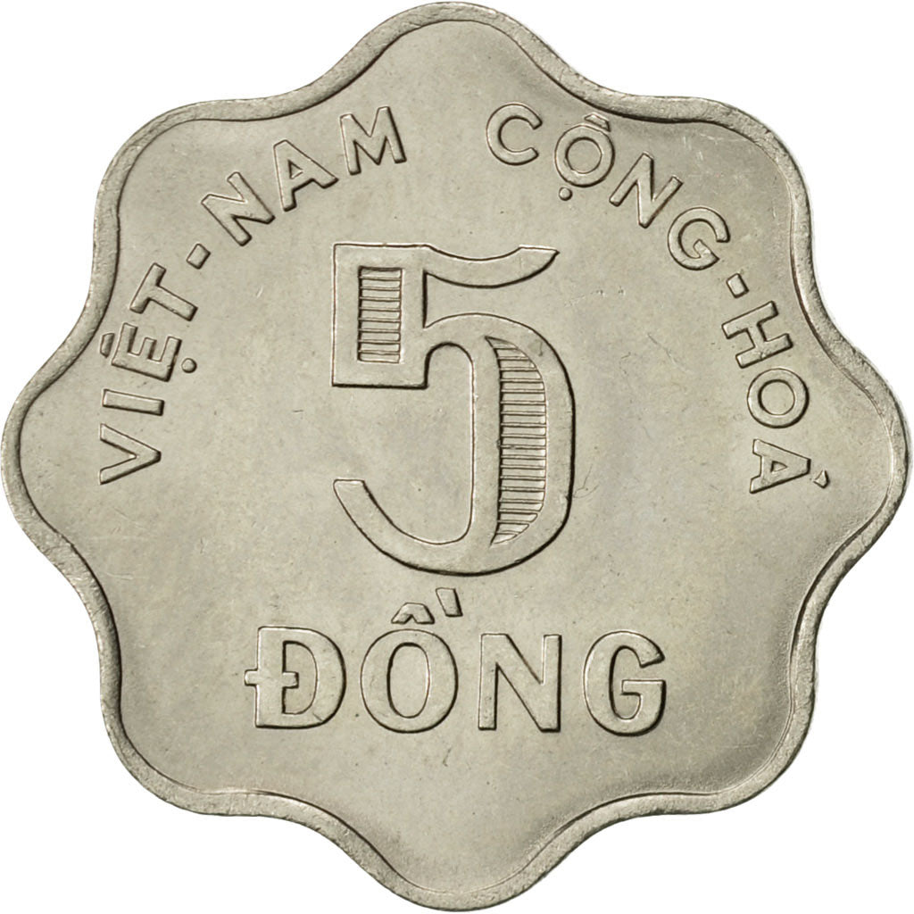 Vietnam, STATE OF SOUTH VIET NAM, 5 Dông, 1971, AU(55-58), Nickel Clad Steel