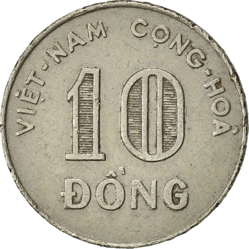 Coin, Vietnam, STATE OF SOUTH VIET NAM, 10 Dông, 1970, EF(40-45), Nickel Clad