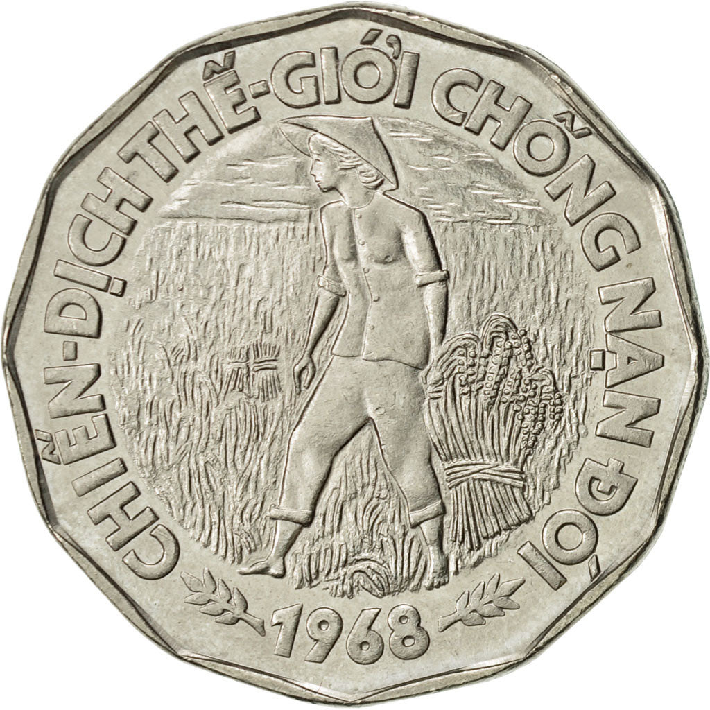 Vietnam, STATE OF SOUTH VIET NAM, 20 Dông, 1968, Vantaa, AU(55-58), Nickel Clad