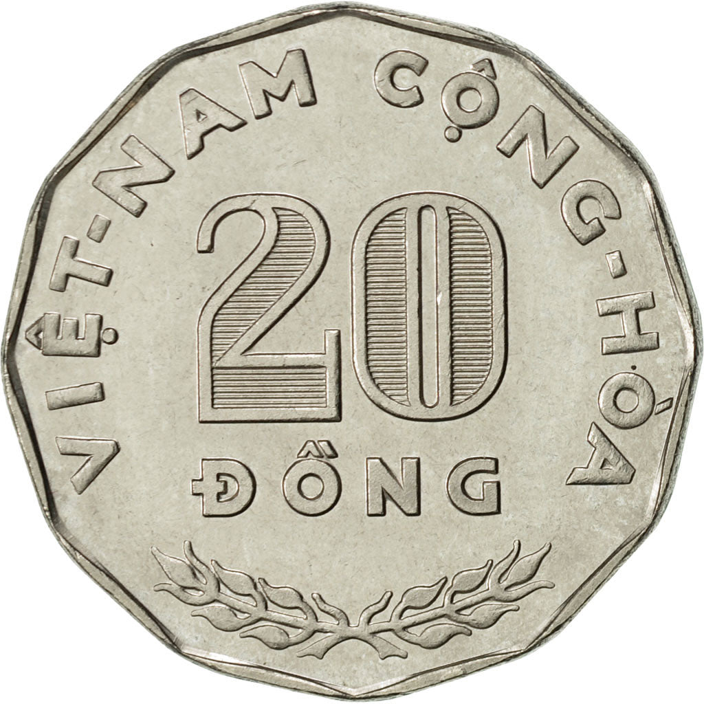Vietnam, STATE OF SOUTH VIET NAM, 20 Dông, 1968, Vantaa, AU(55-58), Nickel Clad