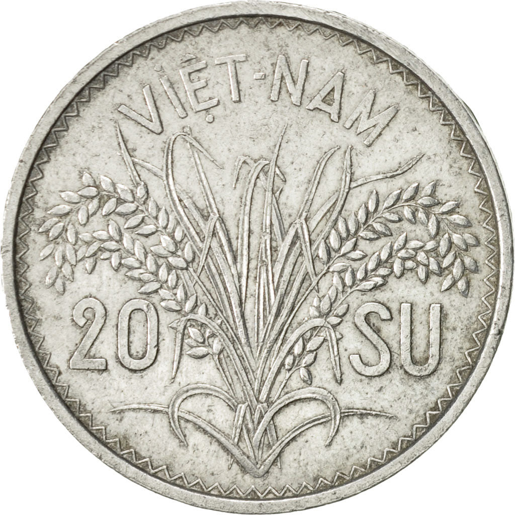 Vietnam, STATE OF SOUTH VIET NAM, 20 Su, 1953, Paris, EF(40-45), Aluminum, KM:2