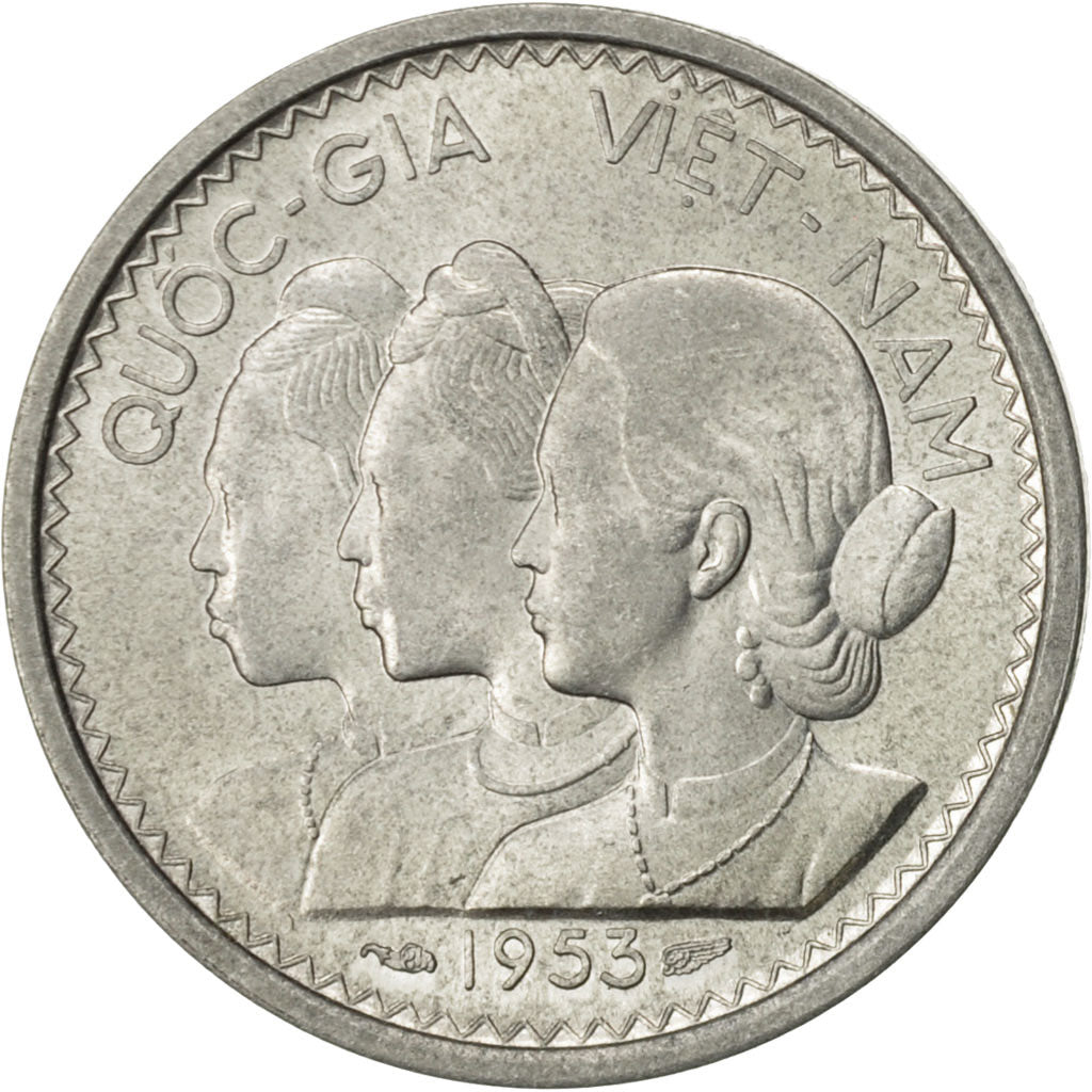 Vietnam, STATE OF SOUTH VIET NAM, 10 Su, 1953, Paris, AU(50-53), Aluminum, KM:1