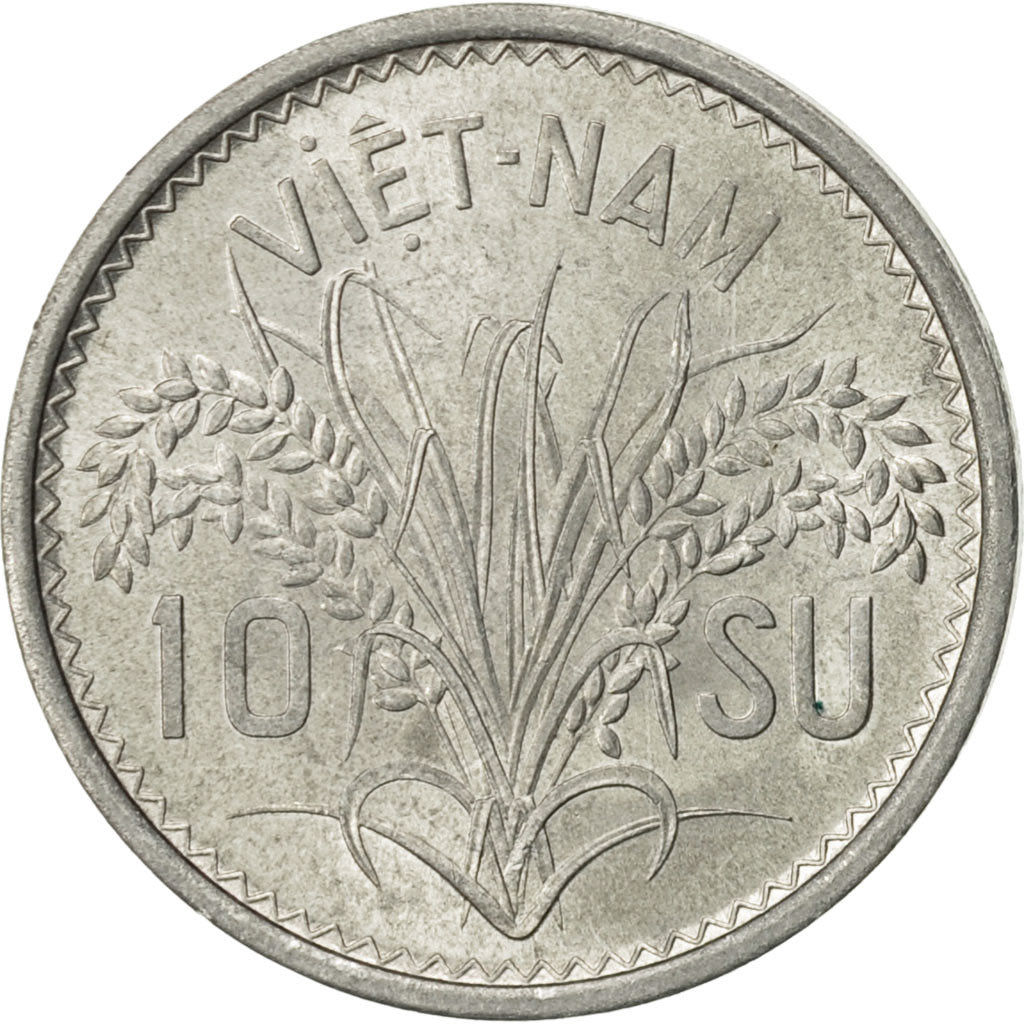 Vietnam, STATE OF SOUTH VIET NAM, 10 Su, 1953, Paris, AU(50-53), Aluminum, KM:1