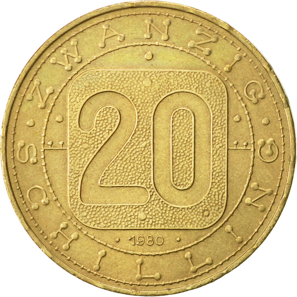 Austria, 20 Schilling, 1980, MS(63), Copper-Aluminum-Nickel, KM:2946.1