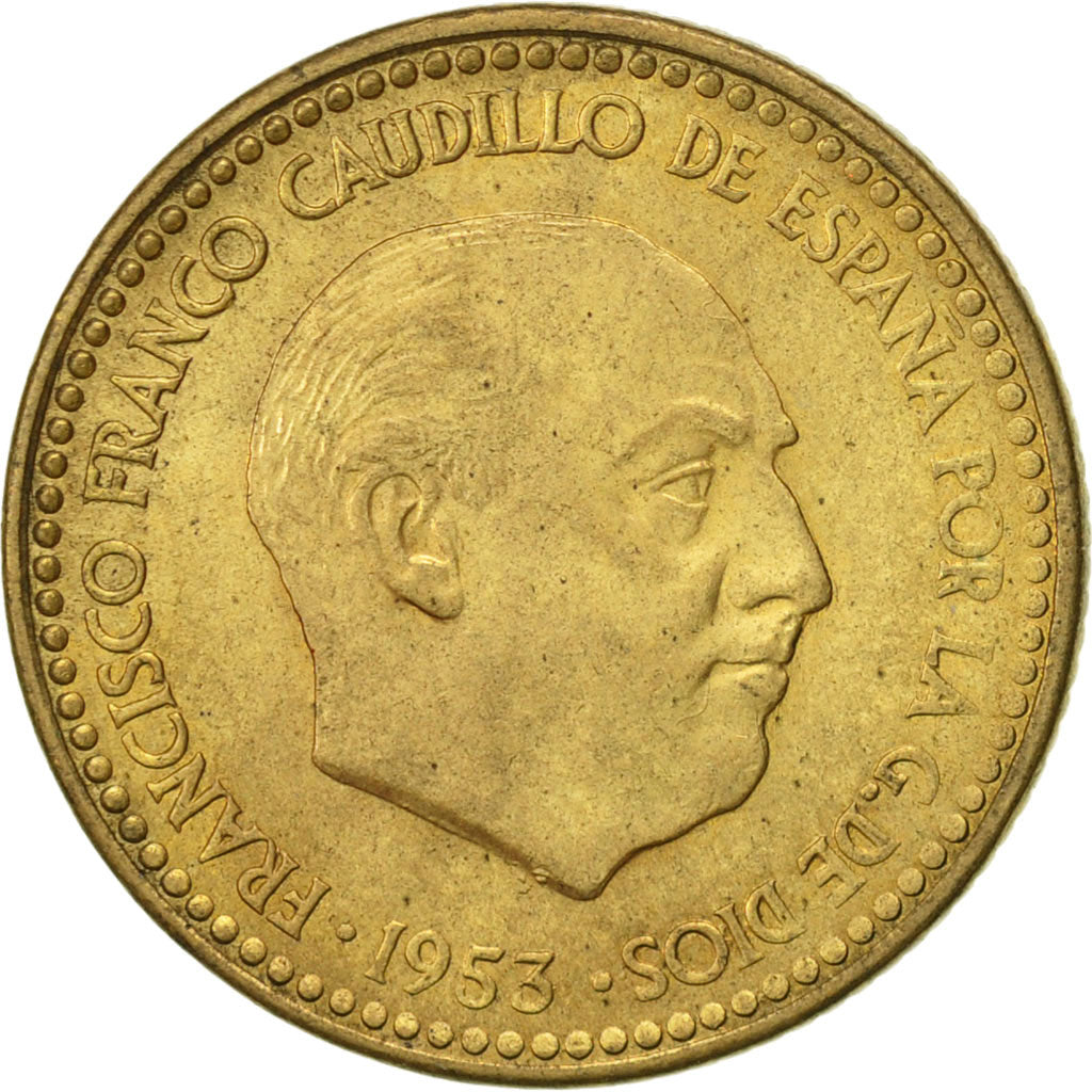 Moneta, Spagna, Francisco Franco, caudillo, Peseta, 1956, BB+, Alluminio-bronzo