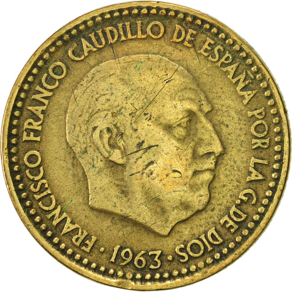 Monnaie, Espagne, Francisco Franco, caudillo, Peseta, 1965, TTB