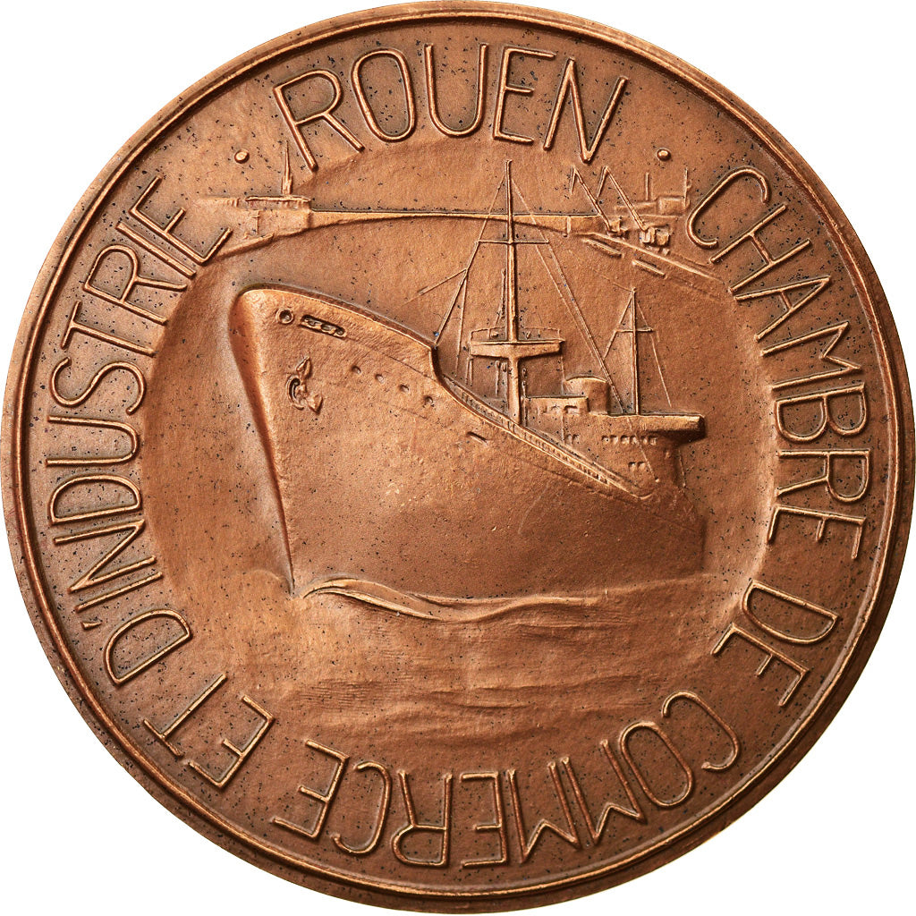 France, Medal, Chambre de Commerce et d'Industrie de Rouen, Shipping, 1978