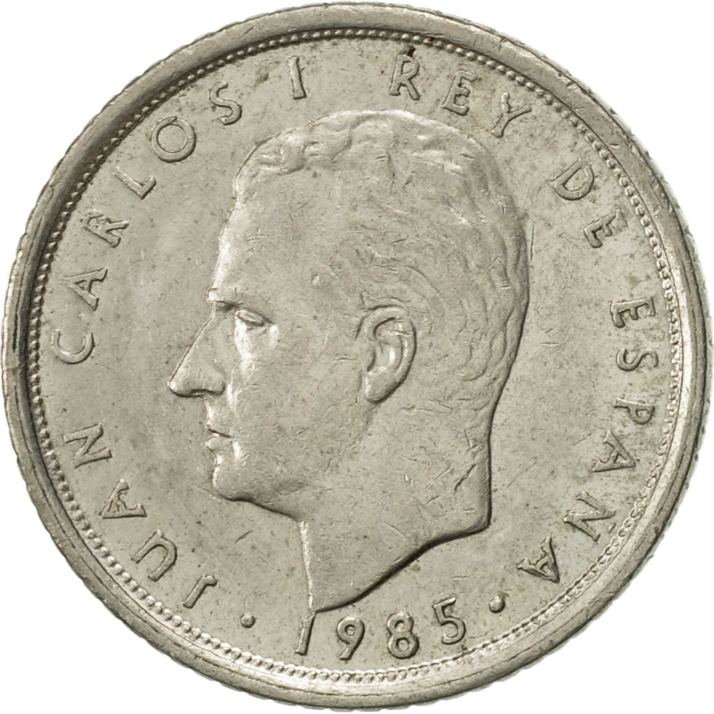 Spain, Juan Carlos I, 10 Pesetas, 1985, AU(55-58), Copper-nickel, KM:827