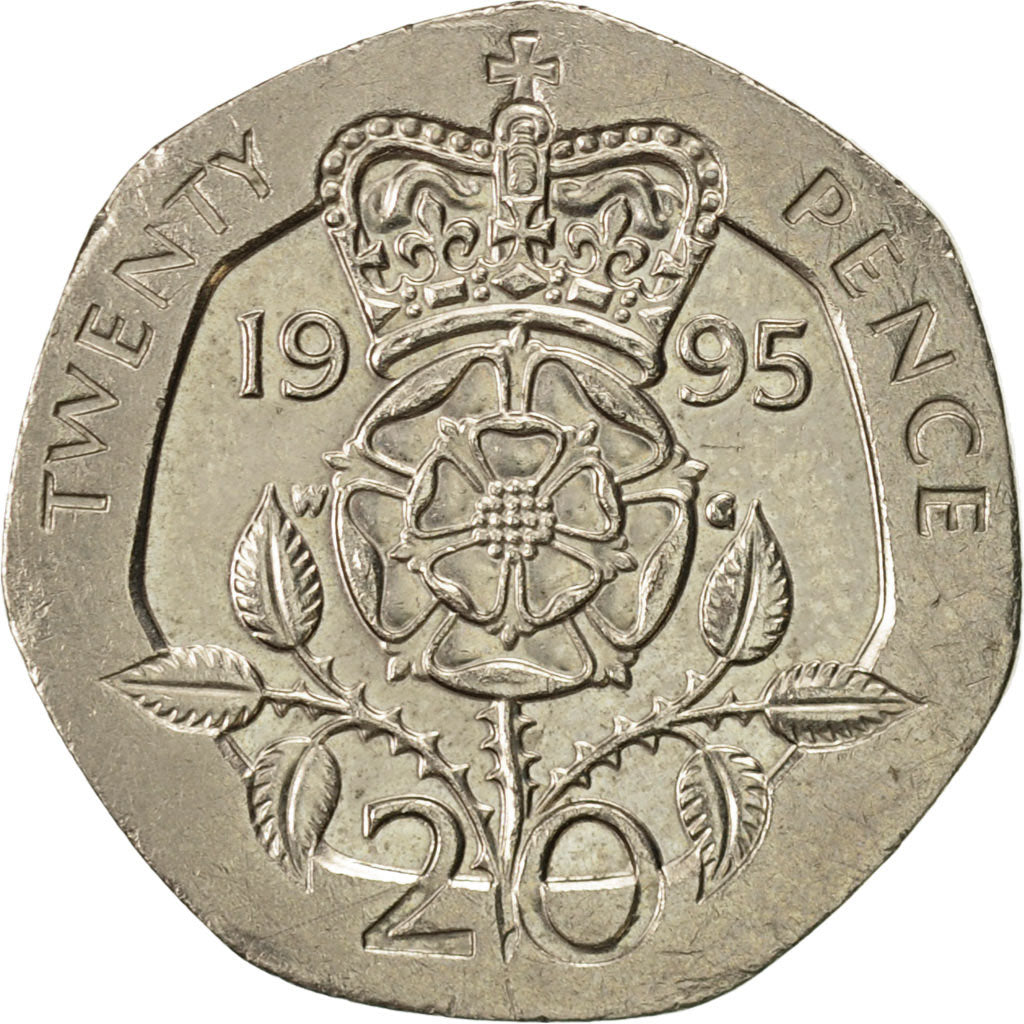 Coin, Great Britain, Elizabeth II, 20 Pence, 1995, AU(55-58), Copper-nickel
