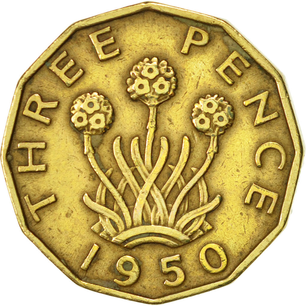 Moneta, Gran Bretagna, George VI, 3 Pence, 1950, BB, Nichel-ottone, KM:873