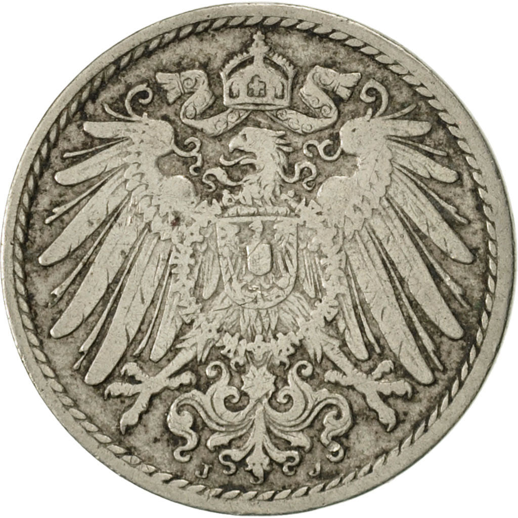 Coin, GERMANY - EMPIRE, Wilhelm II, 5 Pfennig, 1904, Hambourg, EF(40-45)