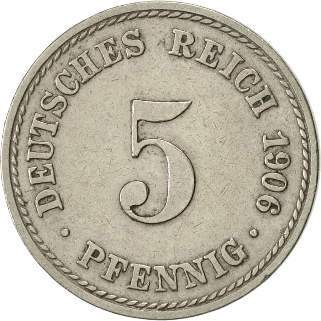Coin, GERMANY - EMPIRE, Wilhelm II, 5 Pfennig, 1906, Berlin, EF(40-45)