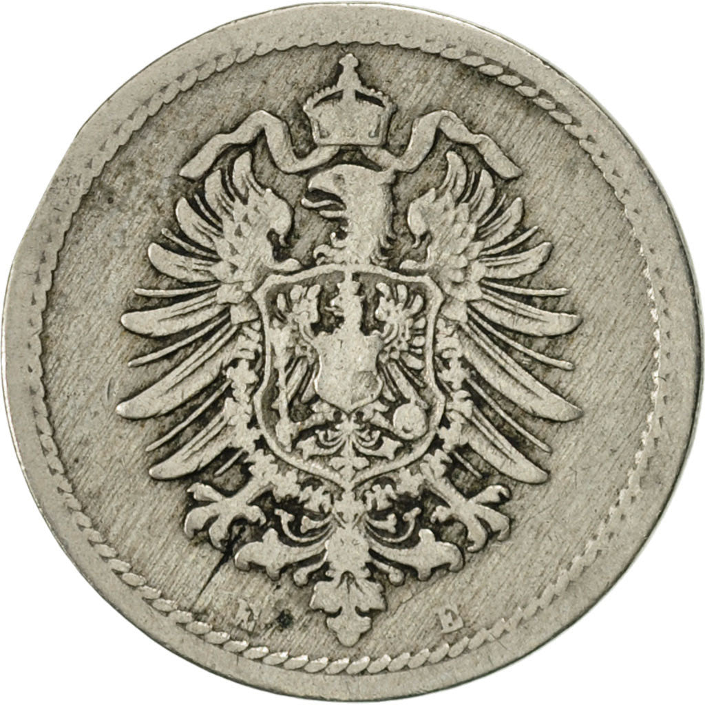 Moneta, GERMANIA - IMPERO, Wilhelm I, 5 Pfennig, 1889, Muldenhütten, MB+