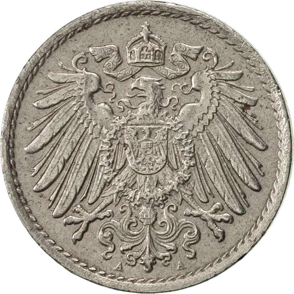 Coin, GERMANY - EMPIRE, 5 Pfennig, 1917, Berlin, AU(50-53), Iron, KM:19