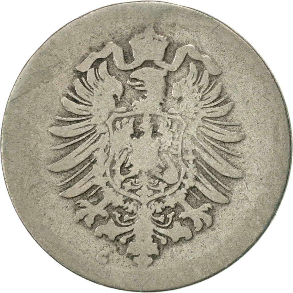 Coin, GERMANY - EMPIRE, Wilhelm I, 5 Pfennig, 1875, Karlsruhe, VF(20-25)