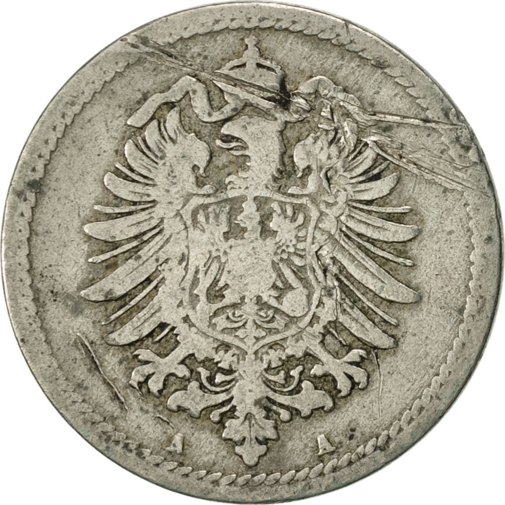 Coin, GERMANY - EMPIRE, Wilhelm I, 5 Pfennig, 1876, Berlin, VF(20-25)