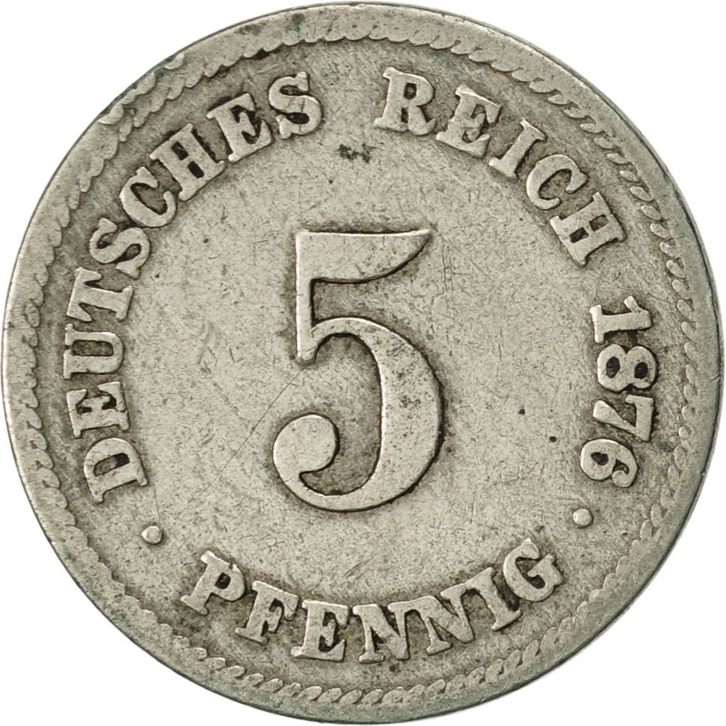 Coin, GERMANY - EMPIRE, Wilhelm I, 5 Pfennig, 1876, Berlin, VF(20-25)