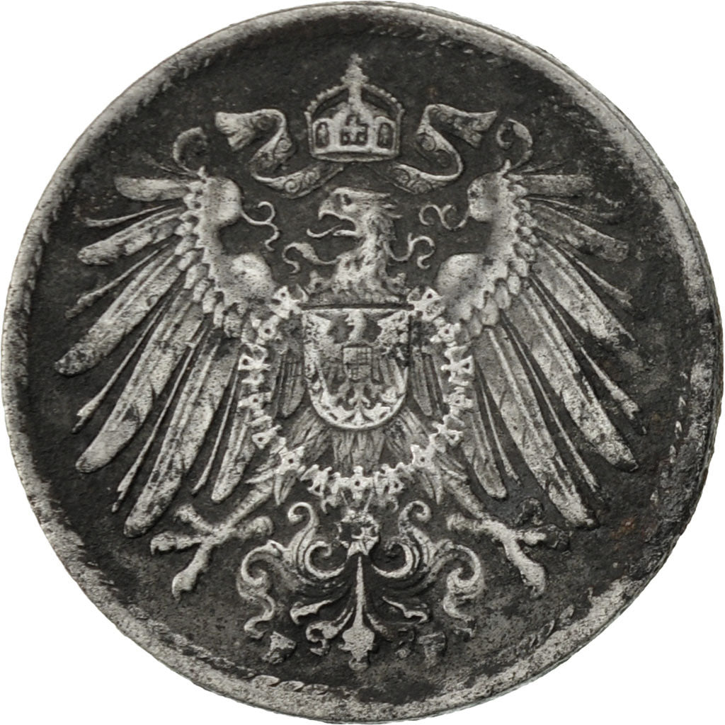 Coin, GERMANY - EMPIRE, 5 Pfennig, 1917, Stuttgart, VF(30-35), Iron, KM:19