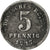 Moneda, ALEMANIA - IMPERIO, 5 Pfennig, 1917, Stuttgart, BC+, Hierro, KM:19