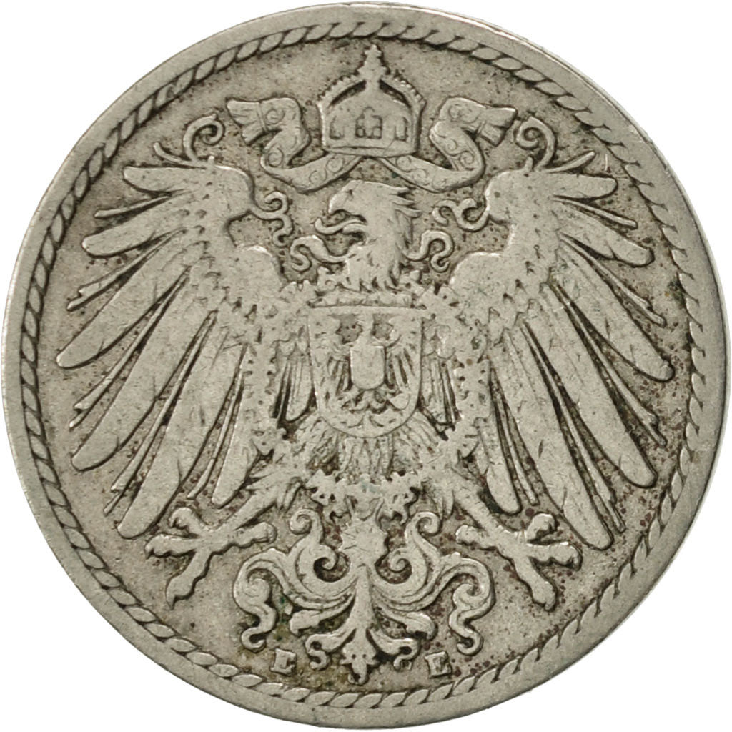 Moneta, GERMANIA - IMPERO, Wilhelm II, 5 Pfennig, 1898, Muldenhütten, BB