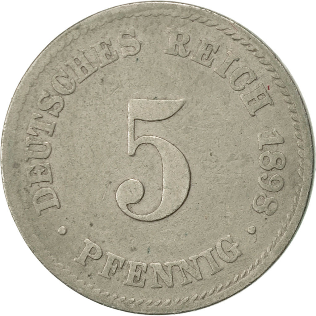 Coin, GERMANY - EMPIRE, Wilhelm II, 5 Pfennig, 1898, Hambourg, EF(40-45)