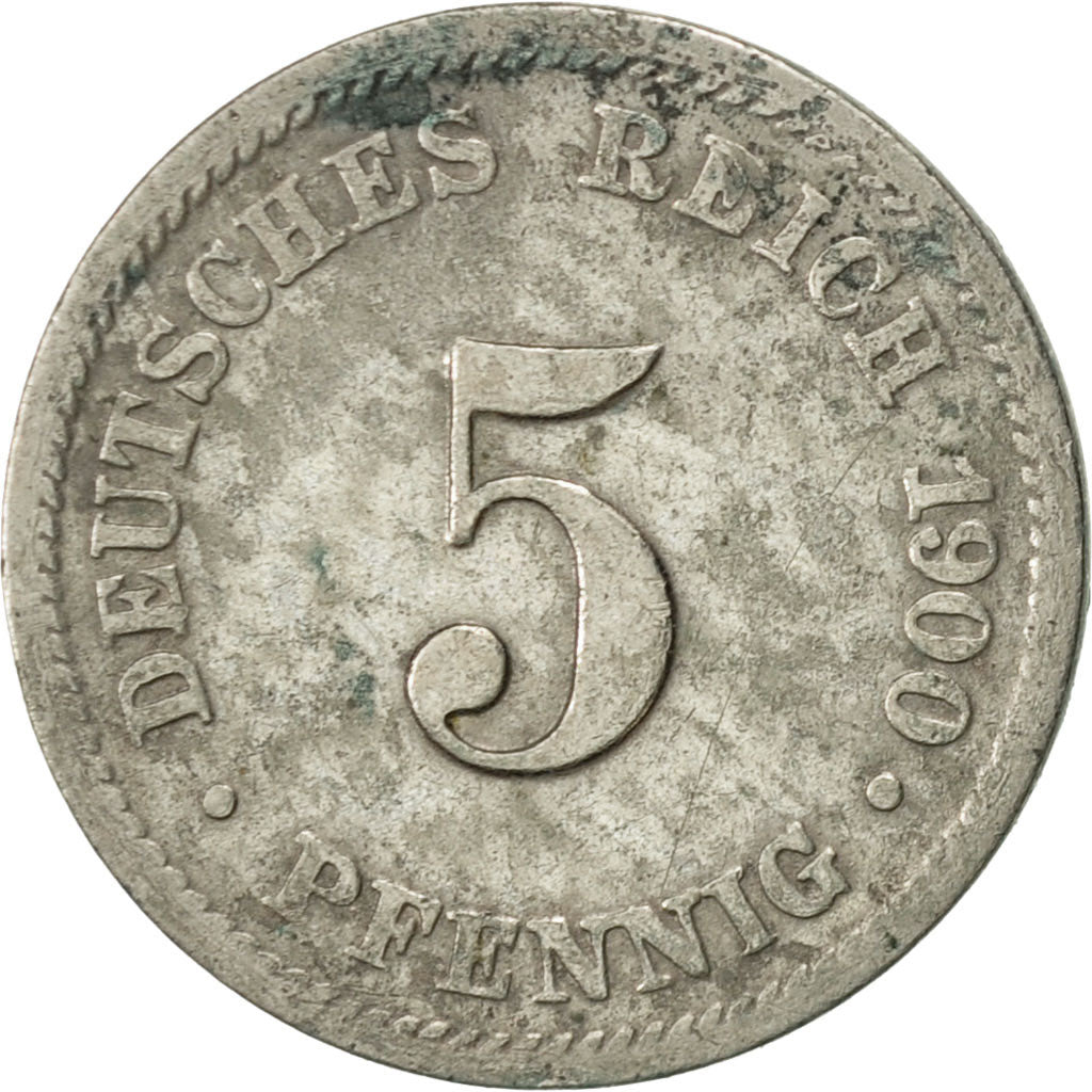Coin, GERMANY - EMPIRE, Wilhelm II, 5 Pfennig, 1900, Munich, EF(40-45)
