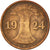 Moneta, NIEMCY, REP. WEIMARSKA, Rentenpfennig, 1924, Munich, EF(40-45), Bronze