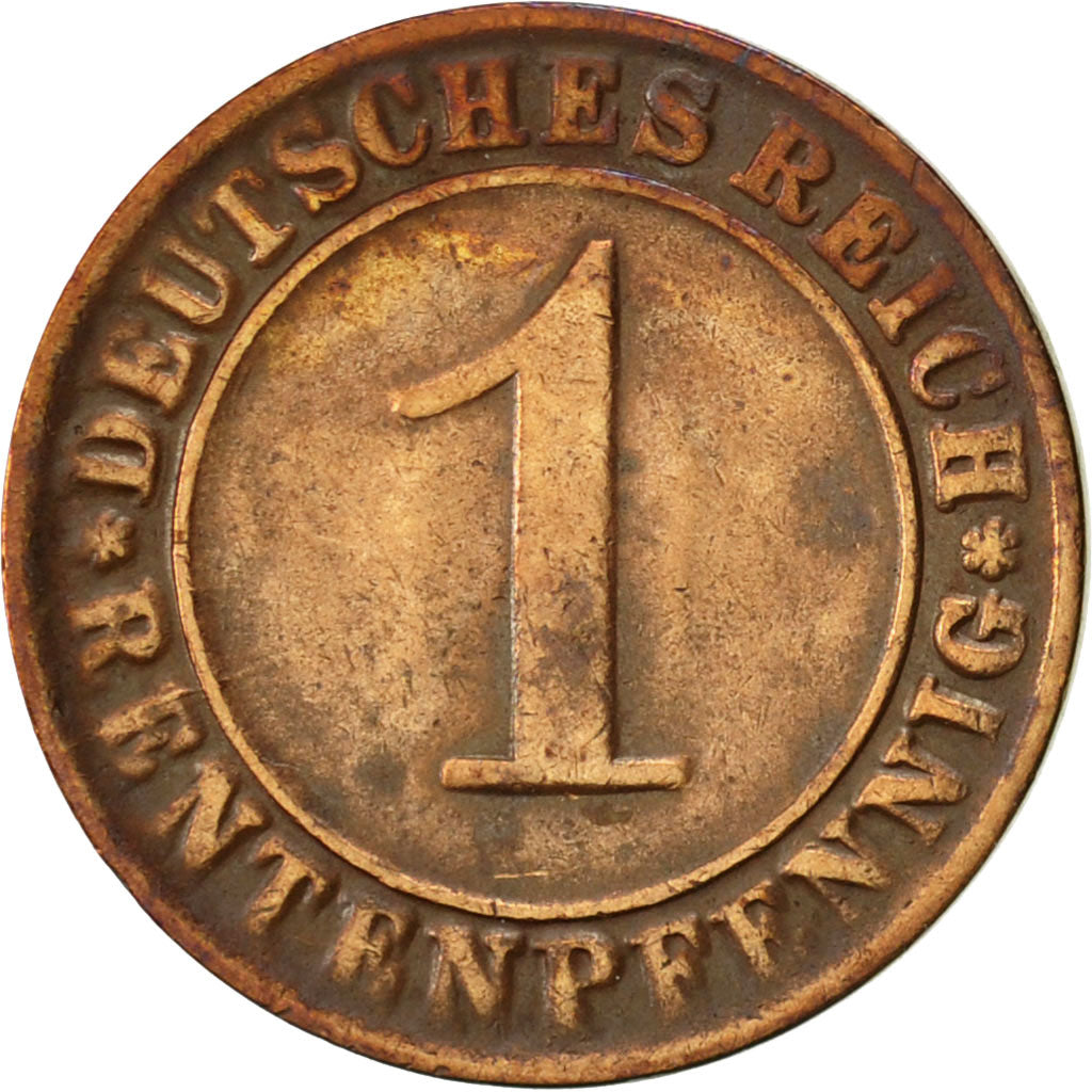 Moneta, GERMANIA, REPUBBLICA DI WEIMAR, Rentenpfennig, 1924, Munich, BB, Bronzo