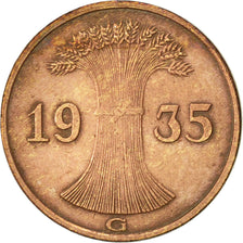 Coin, GERMANY, WEIMAR REPUBLIC, Reichspfennig, 1935, Karlsruhe, AU(50-53)