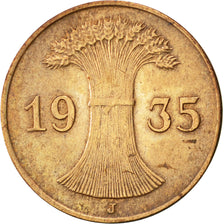 Coin, GERMANY, WEIMAR REPUBLIC, Reichspfennig, 1935, Hamburg, AU(50-53), Bronze