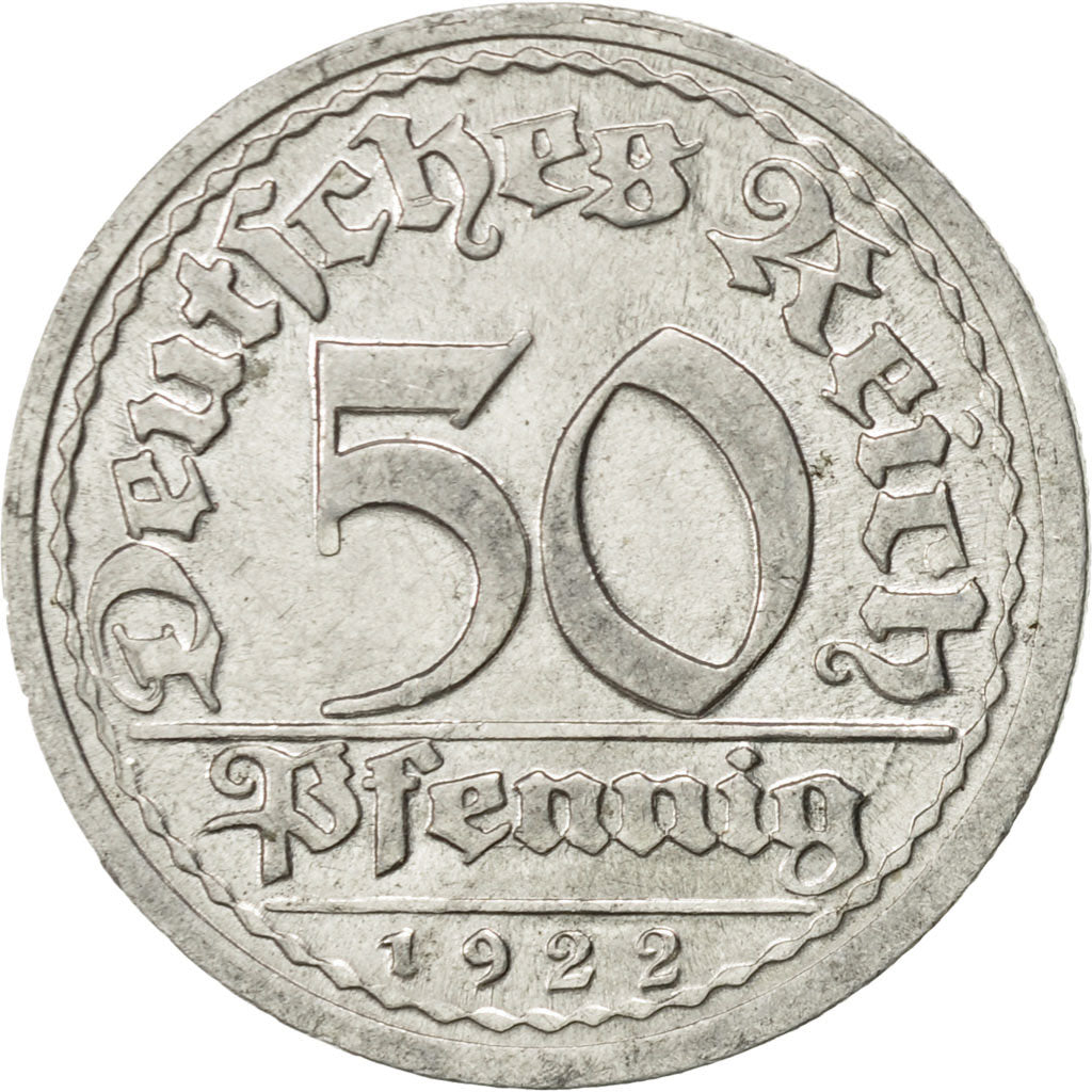 Monnaie, Allemagne, République de Weimar, 50 Pfennig, 1922, Karlsruhe, SUP