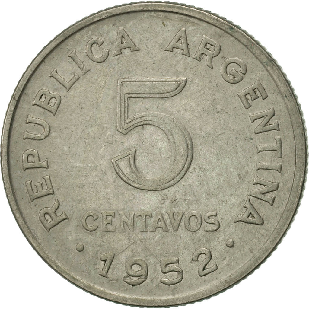 Coin, Argentina, 5 Centavos, 1952, AU(50-53), Copper-nickel, KM:46