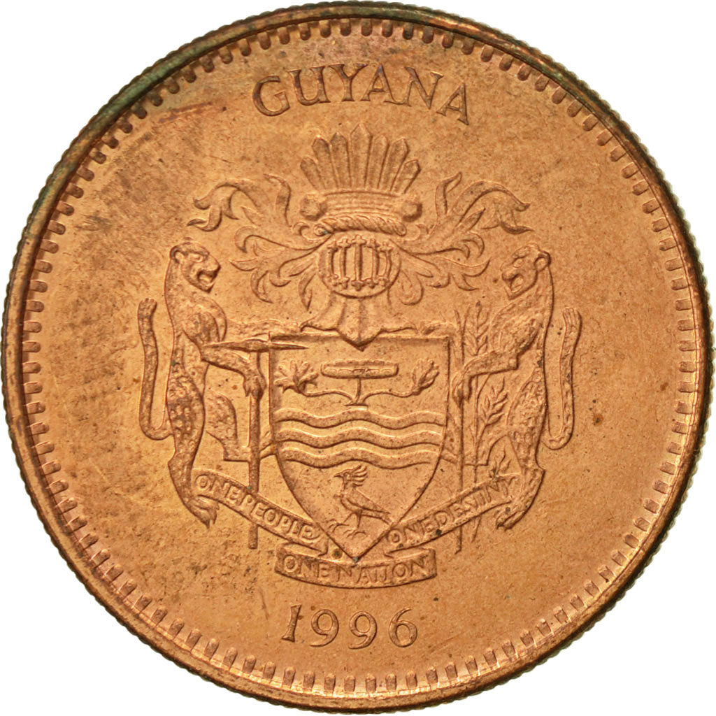 Guyana, 5 Dollars, 1996, Royal Mint, EF(40-45), Copper Plated Steel, KM:51