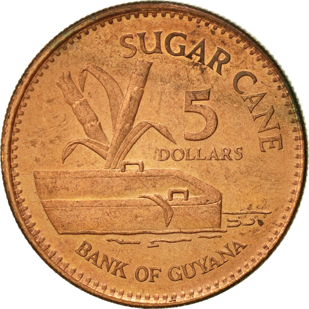 Guyana, 5 Dollars, 1996, Royal Mint, EF(40-45), Copper Plated Steel, KM:51