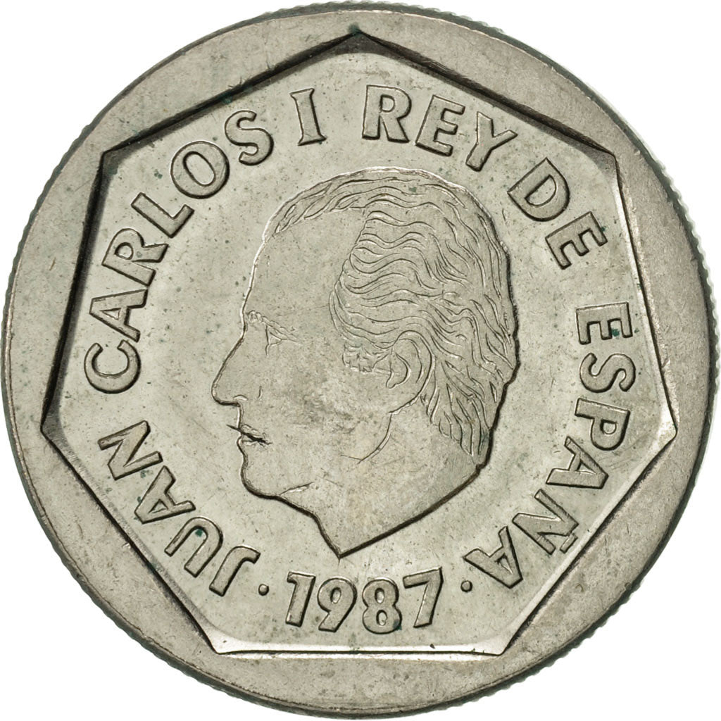 Moneda, España, Juan Carlos I, 200 Pesetas, 1987, MBC+, Cobre - níquel, KM:829