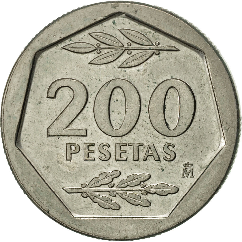 Moneda, España, Juan Carlos I, 200 Pesetas, 1987, MBC+, Cobre - níquel, KM:829