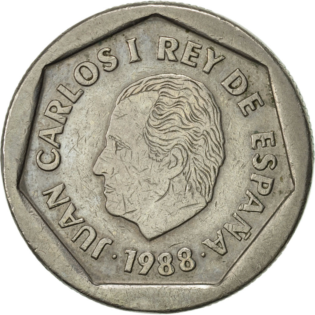 Munten, Spanje, Juan Carlos I, 200 Pesetas, 1988, ZF+, Copper-nickel, KM:829