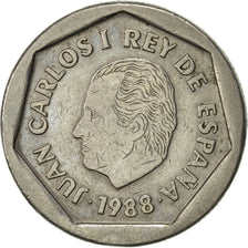 Munten, Spanje, Juan Carlos I, 200 Pesetas, 1988, ZF+, Copper-nickel, KM:829