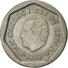 Coin, Spain, Juan Carlos I, 200 Pesetas, 1988, AU(50-53), Copper-nickel, KM:829